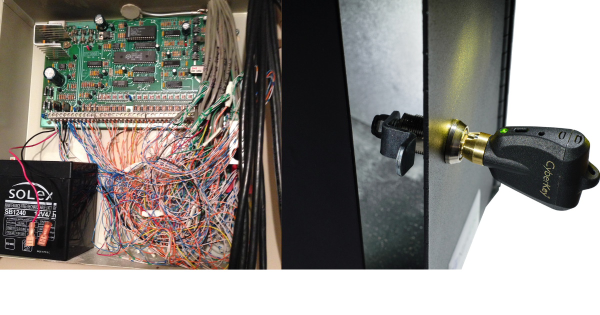 CyberLock installs in minutes with no wiring, powered by the CyberKey